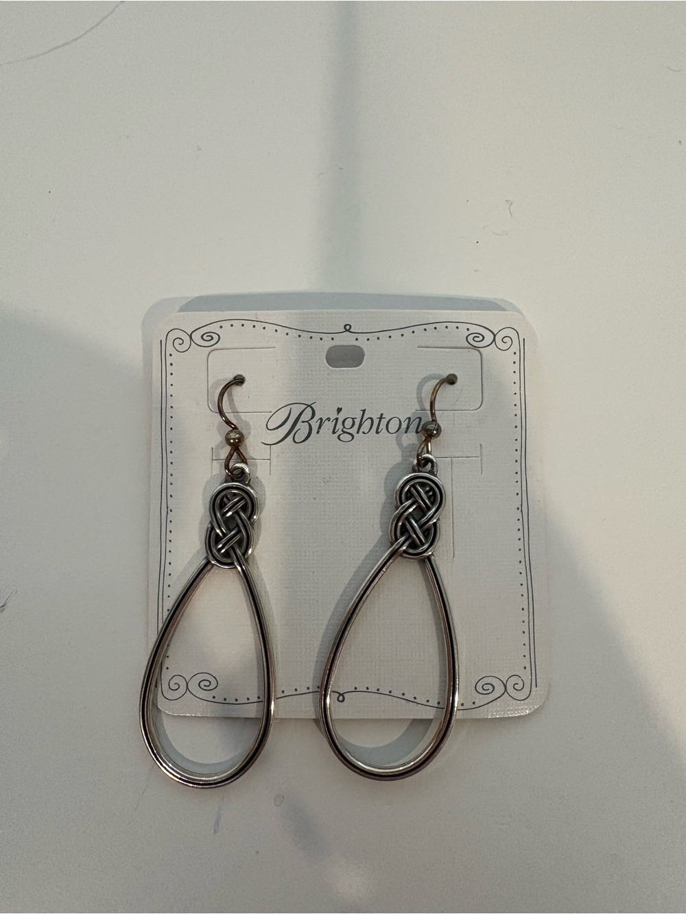 Brighton Silver Teardrop Knot Dangle Earrings